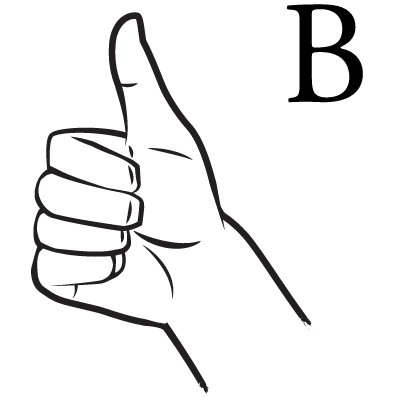 Bokstaven B i teckenspråk