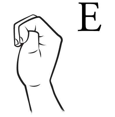 Bokstaven E i teckenspråk
