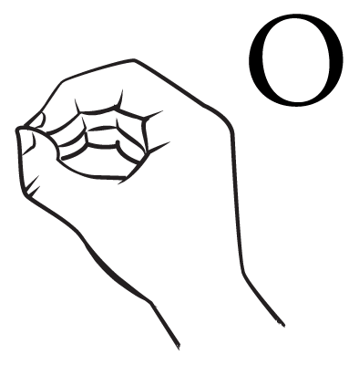 Bokstaven O i teckenspråk