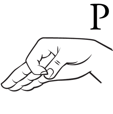 Bokstaven P i teckenspråk