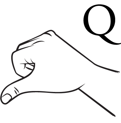 Bokstaven Q i teckenspråk