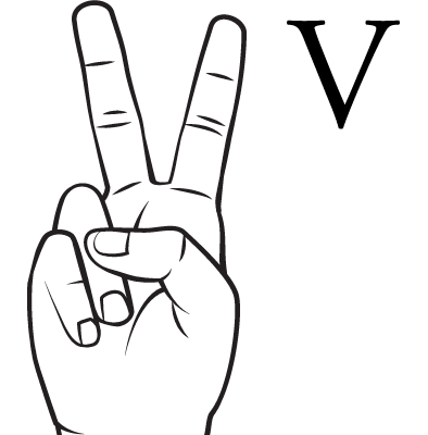 Bokstaven V i teckenspråk